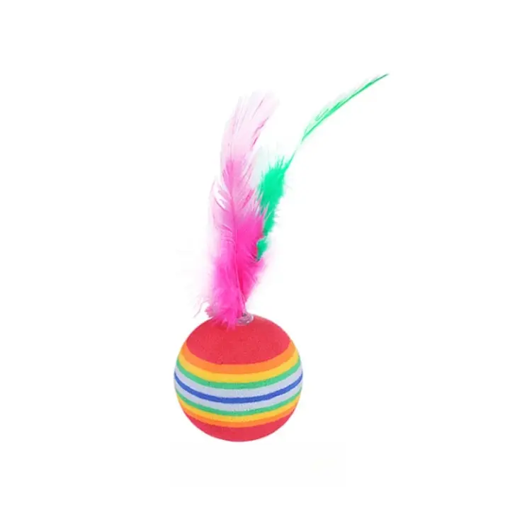 Bola de arco iris de EVA con lanzamiento de espuma ligera, juego interactivo divertido, juguete para masticar, suministros para mascotas - 1