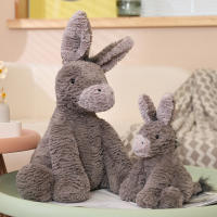 Muñeco de Peluche de Burro gris para bebé, muñeco de felpa suave de 23/40/60CM, regalo de decoración de habitación de cumpleaños infantil - details 9