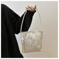 Bolso de hombro con bordado estampado, bolso de mano de estilo chino nuevo Floral de gran capacidad, bolso de mano, bolso de mano con flores para axilas para niñas - details 5
