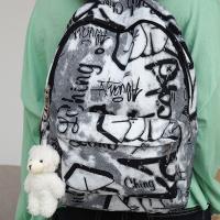 Mochila escolar de gran capacidad con grafiti para estudiantes, mochila informal de moda para mujer, mochila escolar con colgante de dibujos animados para niña que se desplaza - details 18
