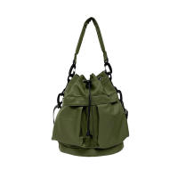 Bolso cruzado de cubo ligero, bandolera plisada verde militar/blanco cremoso para teléfono móvil, llavero de cosméticos - details 6