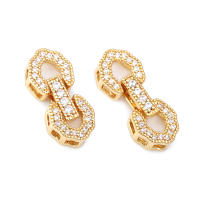 Conector de Estrella Redondo de Brasso y Zirconio de 18K Oro Accesorios de Joyería DIY para Collares y Pulseras Hecho en China - details 17