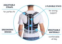 Adjustable Fully Back Posture Corrector Shoulder Waist Support Straightener Children Adults Improve Posture Pain Relief - details 2