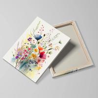 Pintura en Lienzo de JUBEER con Marco de Arte de Pared Floral y Hojas Botánicas Técnica de Acuarela para Decoración de Sala de Estar - details 1