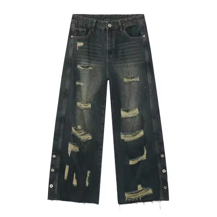 Othi new yle American he we heavy iury cuom moda multifuncional lavado denim jeans lo para hombre - 1