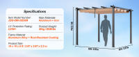 SucceBuy Pérgola retráctil para exteriores con dosel, sombrilla moderna de aluminio para patios, jardines, terrazas y patios traseros - details 7