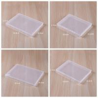 Caja contenedor duradera, caja de almacenamiento transparente de plástico Rectangular, caja contenedor de joyería ecológica, transparente y plana - details 0
