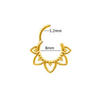 Pendientes de acero quirúrgico con circonita cúbica para mujer, aros de encaje con forma de corazón, serpiente, flor, Septum, Pierci, 100%, 316L, 16G, 1 unidad - details 2