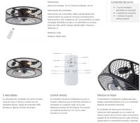 Ventilador de techo silencioso de 45 cm con iluminación, mando a distancia,velocidad del viento ajustable - details 2