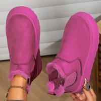 Botas altas para la nieve para mujer, zapatos gruesos de felpa, cálidos, sencillos y versátiles, cómodos, de algodón, invierno, 2024 - details 18