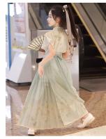 Conjunto de falda con cara de caballo para niña, Hanfu Xianqi Qing de verano para niños, nuevo estilo fino antiguo chino Tang mejorado - details 2