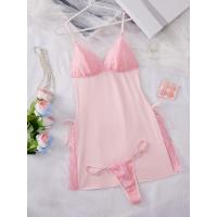 Conjunto de camisón y braguita de diseño encantador con tirantes finos y cuello en V, ropa sexy para mujer - details 24