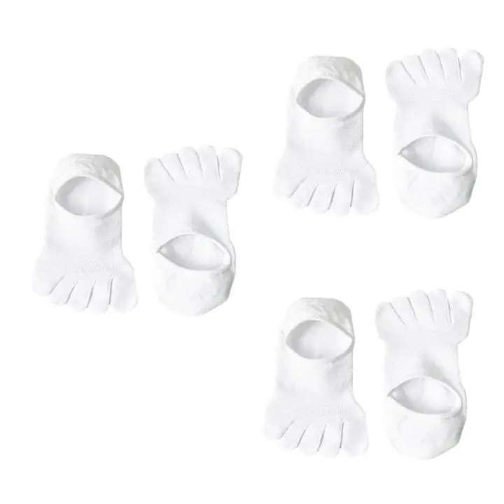 3 pares de calcetines finos cómodos de cinco dedos para hombre, calcetines de malla transpirables con cinco dedos, calcetines de verano que absorben el sudor, calcetines de algodón para barco de verano - 1