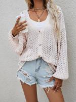 Suéteres de manga larga con cuello en V para mujer, cárdigan ligero bohemio, abrigo femenino, ropa de calle, otoño e invierno, 2023 - details 1