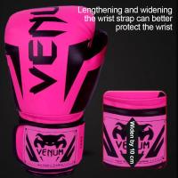 Guantes de boxeo profesionales de Taekwondo, cuero de Pu grueso, una vez moldeado, vejiga interior, transpirables, Sanda Fighting, 1 par - details 3