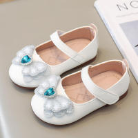 Zapatos de cuero para niñas pequeñas, zapatos planos informales de princesa dulce para niños, fiesta de boda, diamantes de imitación, mariposa, cristal, corazón, moda, nuevo suave - details 7