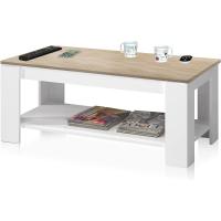 Mesa Centro con Revistero Elegante Acabado en Blanco Artik Medidas: 102 cm (Largo) x 43/54 cm (Alto) x 50 cm (Fondo) - details 17