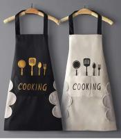 Cocina doméstica hombres mujeres a prueba de aceite impermeable cintura moda café monos delantal accesorios de cocina - details 1