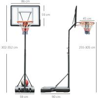 Canasta de Baloncesto Portátil Ajustable en Altura Soporte Aro para Deportistas y Niños Negro - details 6