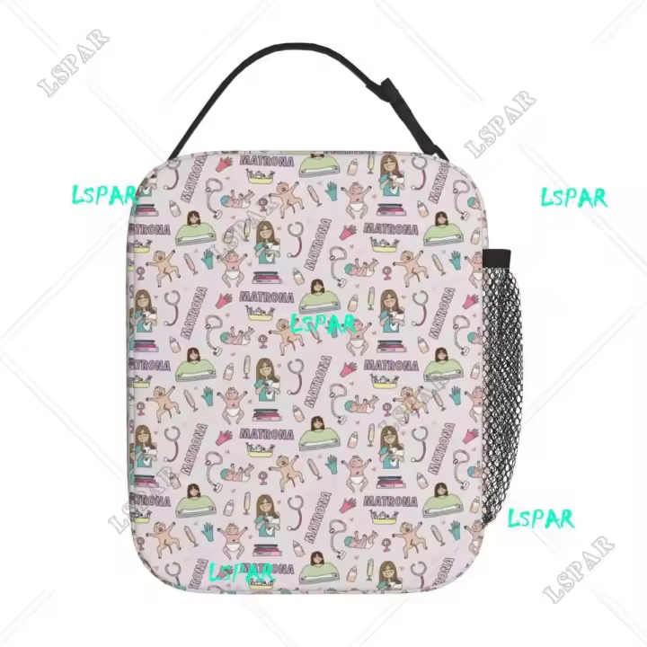 Bolsas de Almuerzo de Dibujos Animados de Enfermeras Contenedor de Alimentos Aislado para Nurse - 1