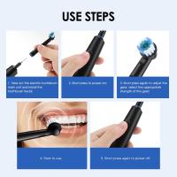 Cepillo de dientes eléctrico giratorio recargable para adultos, limpiador de dientes blanqueador giratorio con 4 cabezales de repuesto - details 8