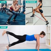 Juego de 5 bandas apilables de resistencia para pies con manguitos, bandas de ejercicio de tensión media para piernas - details 5