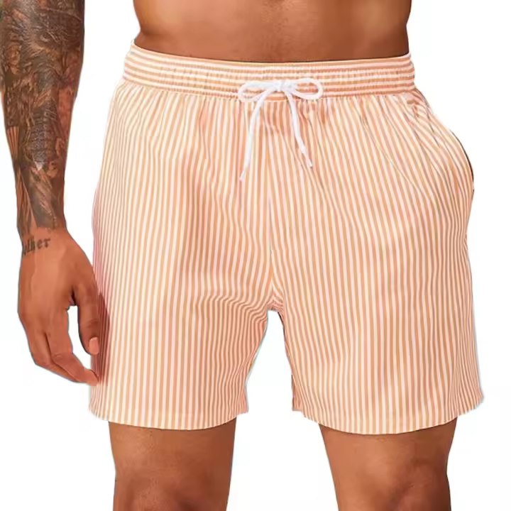 Bañador para hombre, pantalones cortos de baño, pantalones cortos, traje de baño con cordón y bolsillos, natación, surf, playa, deportes acuáticos - 1