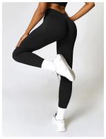 Mallas de Yoga para mujer, pantalones deportivos sin costuras de cintura alta, con realce de caderas, para entrenamiento y correr - details 28