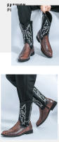Botas vaqueras occidentales vintage bordadas altas clásicas Botas largas de moda para caballero - details 7