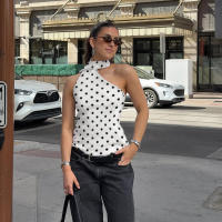 BUNO-Camisola de gasa para mujer, Top corto de leopardo Y2k, moda de verano, ropa de calle, camiseta sin mangas, Tops sexis sin mangas para mujer, chaleco con hombros descubiertos - details 10
