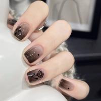 Caja de 24 piezas uñas removibles estilo corto parches uñas postizas uñas tabletas - details 61