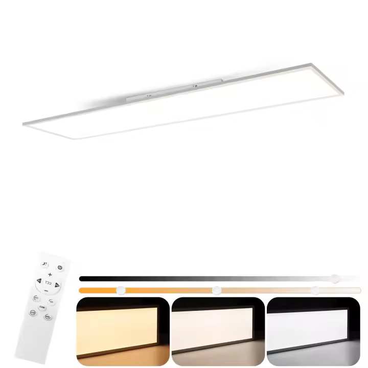CBJKTX Luz de techo LED regulable 100x25 cm Panel de techo plano largo con control remoto Blanco grande 24W - 1