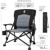 Silla de Camping Plegable 230KG Cargable Silla Plegable 62cm Anchura de Asiento con Bolsillo Lateral y Portavasos Silla Plegable de Gran Tamaño para Camping Exterior Balcón Jardín - details 15