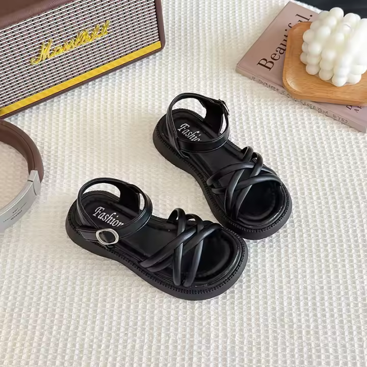 Sandalias de Verano para Niñas Ouwu Estilo Boho Dulce para Pies de Playa Moda Escolar Gladiador - 1