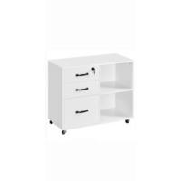 Mesa Escritorio Blanca Mesa de Ordenador con Cajones Escritorio de Oficina con Soporte de Monitor Mesa PC para Despacho 106x50x94cm - details 10