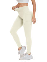 Leggings Deportivos de Hilo Sin Costuras de Alta Cintura Pantalones de Yoga para Mujeres con Bolsillo - details 14