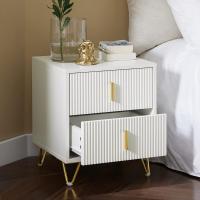 Mesita de Noche Mesa Auxiliar Mobiliario de Salón Moderno con 2 cajones L40xP40xH47 cm ES - details 38