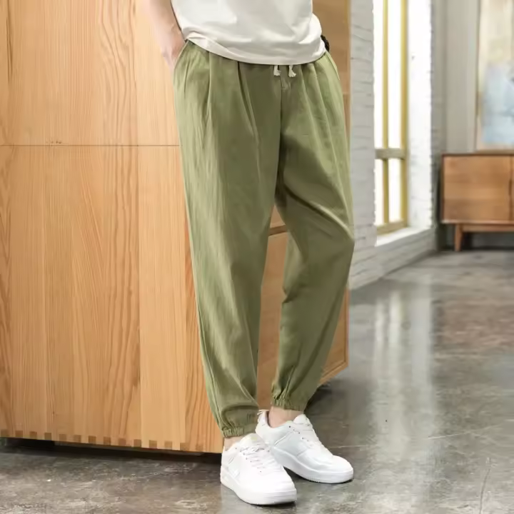 Pantalones ligeros informales para hombre, moda coreana recortada, estilo cargo adelgazante con perneras pequeñas - 1