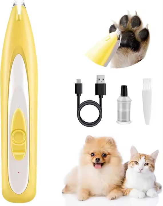 Recortador de patas para perros para el cuidado Recortador de patas inalámbrico recargable para perros Afeitadora inalámbrica de bajo ruido para el cuidado del pelo de áreas pequeñas alrededor de las patas de las mascotas Ojos Orejas Parte trasera - 1