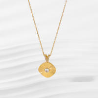 Colgante de mujer ins simple en forma de flor de nicho de lujo ligero de acero inoxidable Black King - details 10