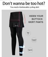 WOSAWE-Pantalones largos de bicicleta para mujer, mallas transpirables de secado rápido, con relleno de asiento 3D - details 2