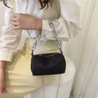 Bolso tipo cubo con diamantes de imitación de versión completa, bolso con bola de cadena brillante, mini bolso cruzado para mujer - details 14