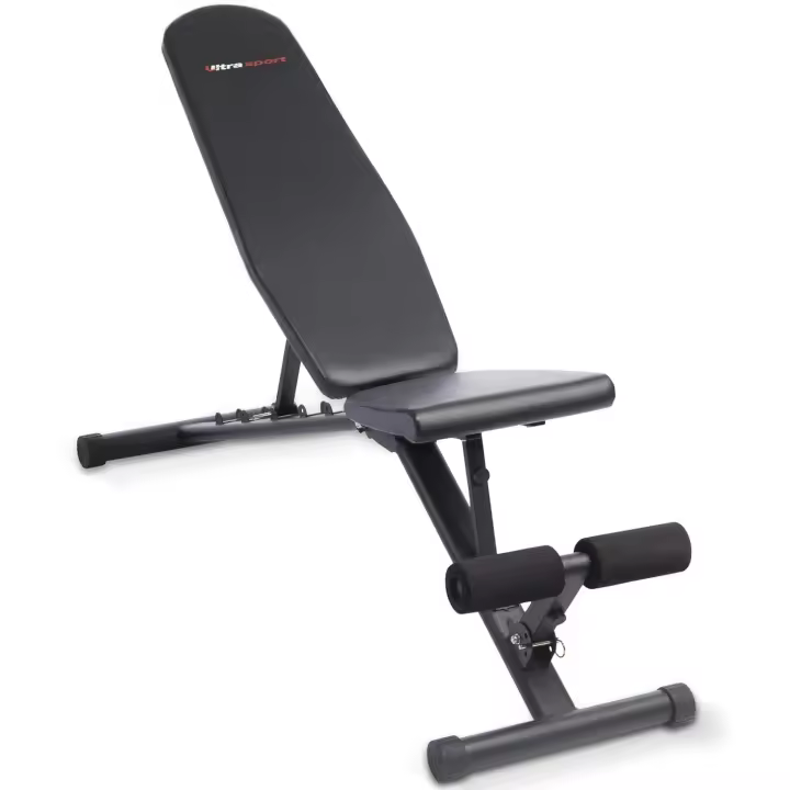 Banco de Pesas Multifuncional Plegable Plano, Ajustable en 18 Posiciones, Resistente al Agua, Entrenador de Abdominales, Capacidad de Carga hasta 500 kg - 1