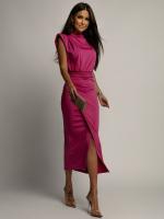 Vestido ajustado de color sólido con escote en V y diseño envolvente de moda europea y americana de 2025 para mujer - details 1