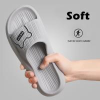 Zapatillas de verano para hombre y mujer, chanclas antideslizantes de oso de dibujos animados para el hogar, sandalias de playa para interiores y exteriores, talla grande, novedad - details 2