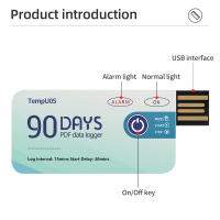 Registrador de datos de temperatura USB, 60/90 días, 10000 puntos, informe en PDF, Mini termómetro para almacenamiento en almacén, cadena de frío - details 5