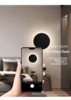 Lámpara de pared redonda para interiores/estilo minimalista moderno, mesita de noche para dormitorio, escalera, porche/fuente de luz LED, Sensor táctil de cuerpo humano - details 3