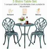 Conjunto de Mesa y Sillas Exterior Juego de Muebles de Aluminio para Jardín Balcón Terraza Blanco,44x44x85,5cm - details 21