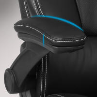 Silla Escritorio, Silla Oficina de 200 kg para Personas Pesadas, Silla Ergonómica Escritorio con Reposabrazos Abatibles, Sillas Escritorio de Cuero PU, Respaldo Alto, Negro - details 8