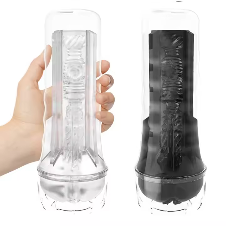 Masturbador masculino Leten de silicona suave, vagina, bomba transparente de bolsillo, copa de masturbación, juguetes sexuales para hombres - 1